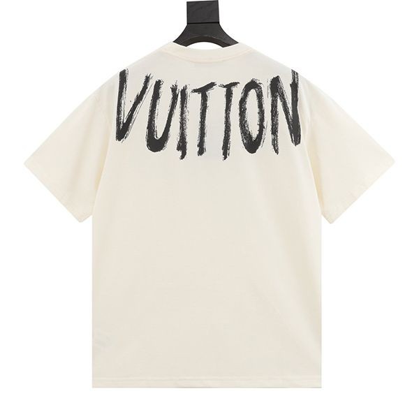 ルイヴィトン ロゴの手描きグラフィティ刺繍入り Tシャツ vum35179